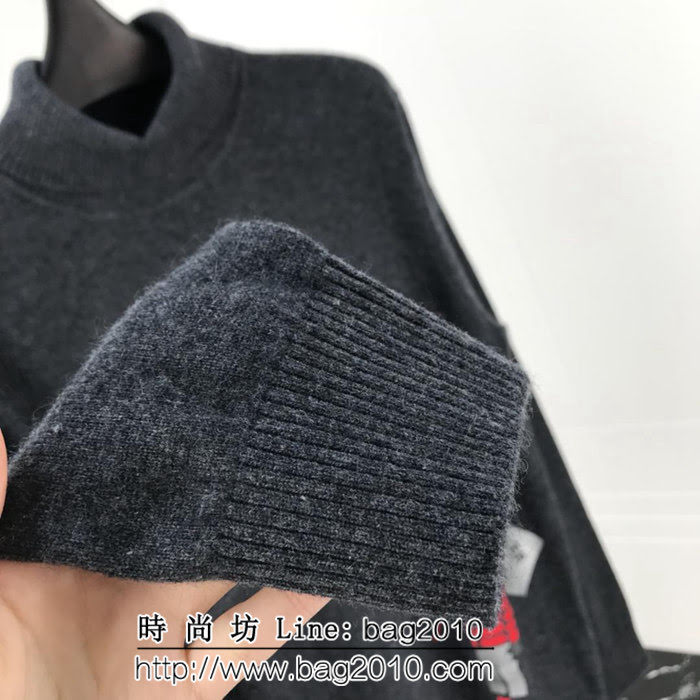 MONCLER蒙口 18ss秋冬新款 滑雪主題圖案 高領 灰色貂絨 男款羊毛衫 ydi1956